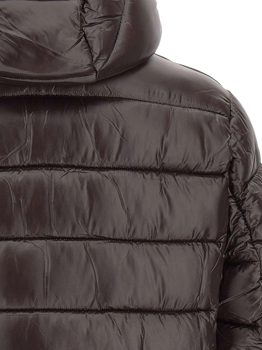 Save The Duck Florian Quilted Brown Hooded Jacket