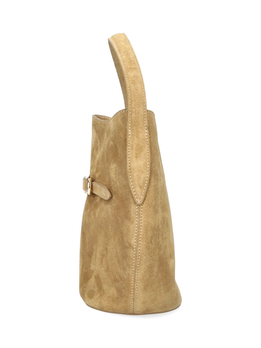 Liffner Soft Suede Handbag With Buckle Detail