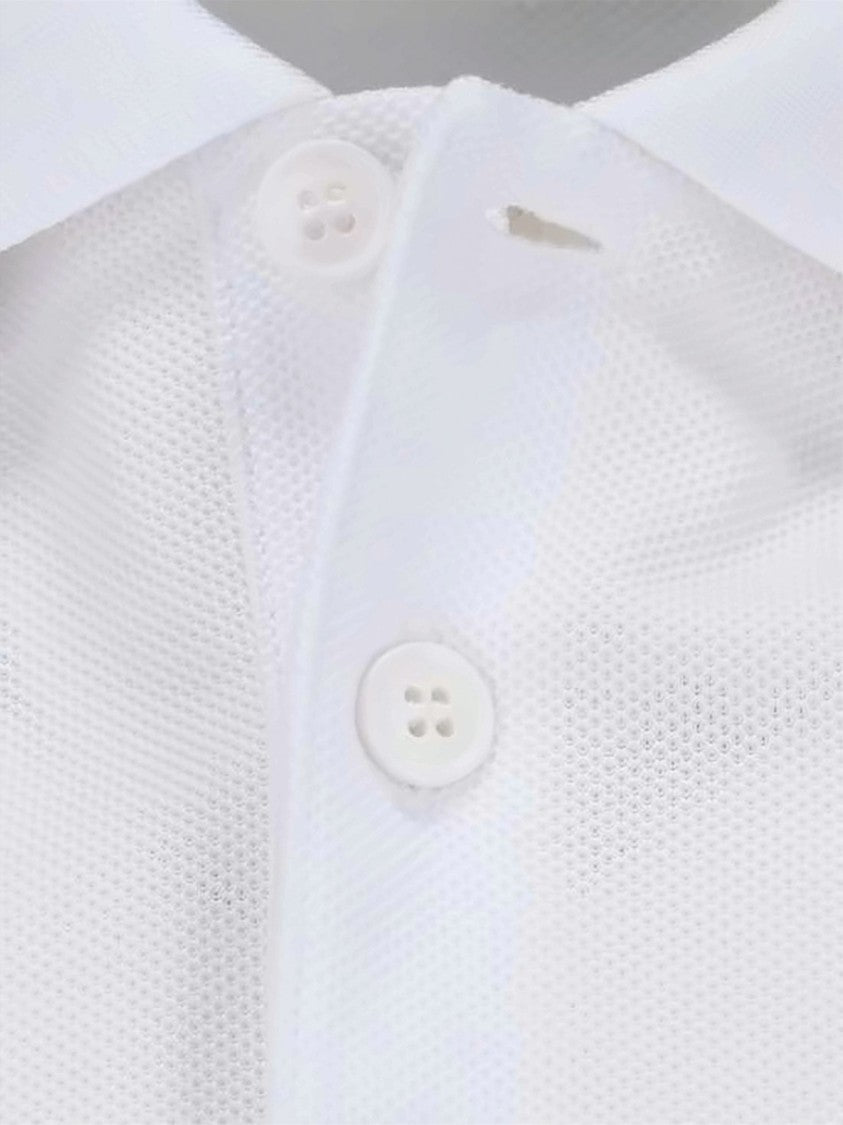 Burberry Short-Sleeve Textured Polo Shirt With Multicolored Collar