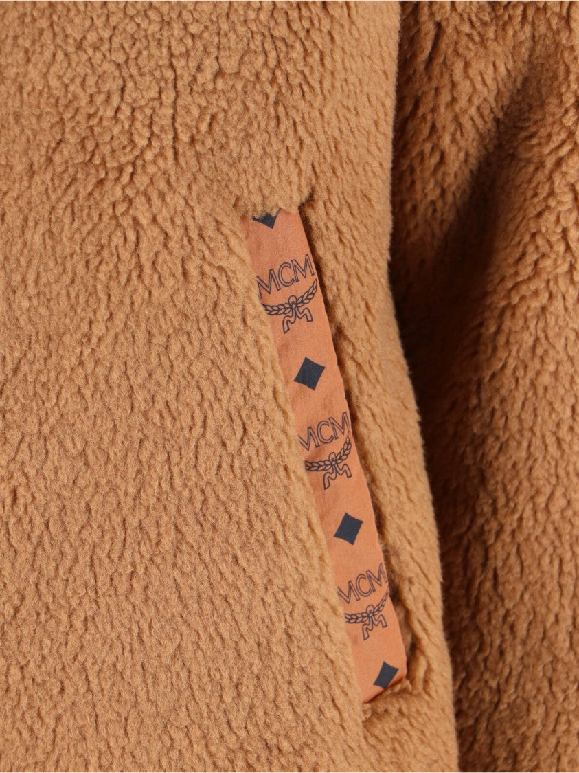 Mcm Plush Zip-Up Jacket With Teddy Texture