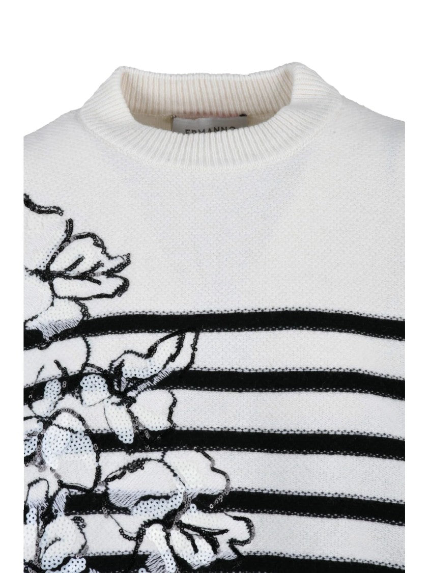 Ermanno Firenze Ermanno Firenze Sequin-Embellished Cropped Sweater