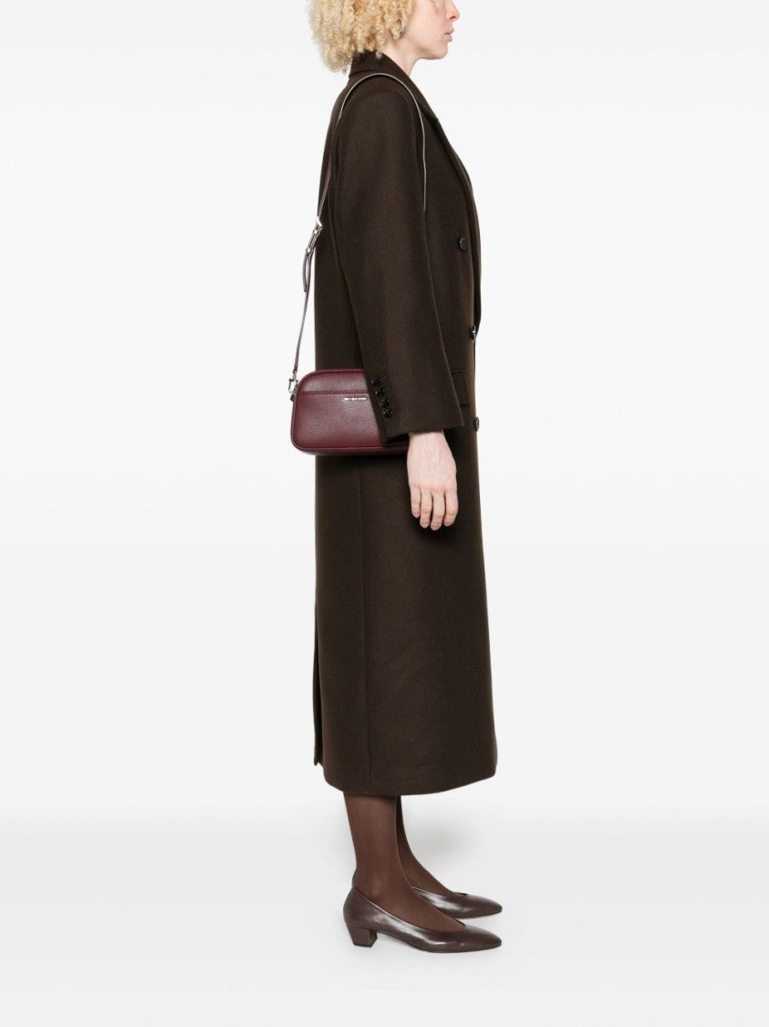 Michael Kors Structured Calfskin Shoulder Bag With Zip Closure