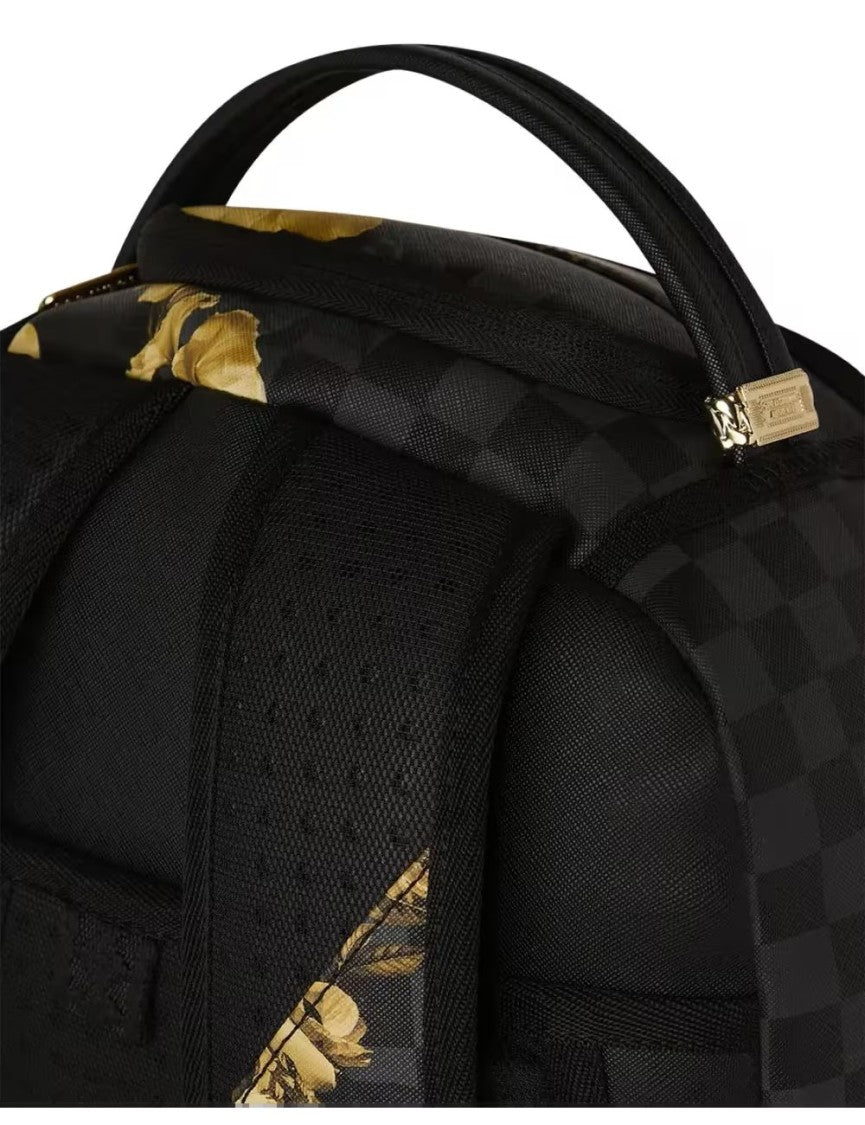 Sprayground Gold Floral Remix Dlxsv Backpack With Spacious Design