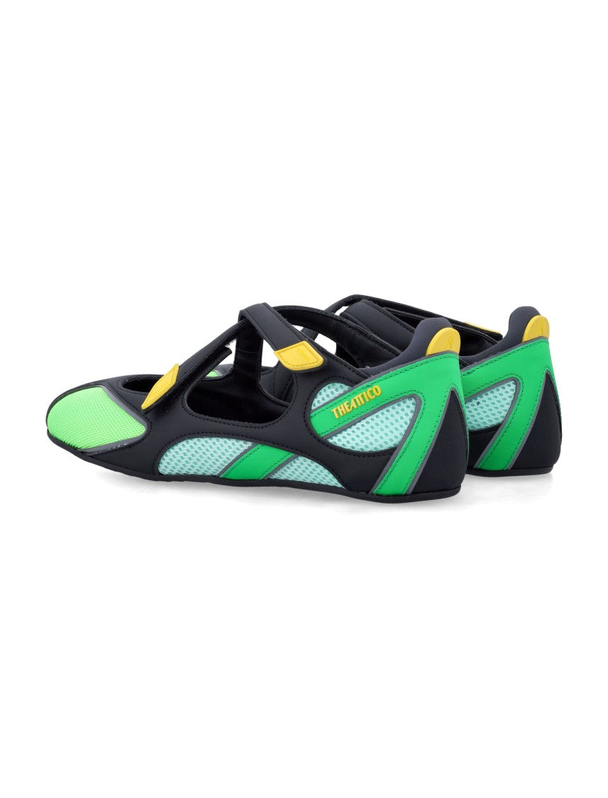 The Attico Floor Mesh Leather Architectural Ballerinas