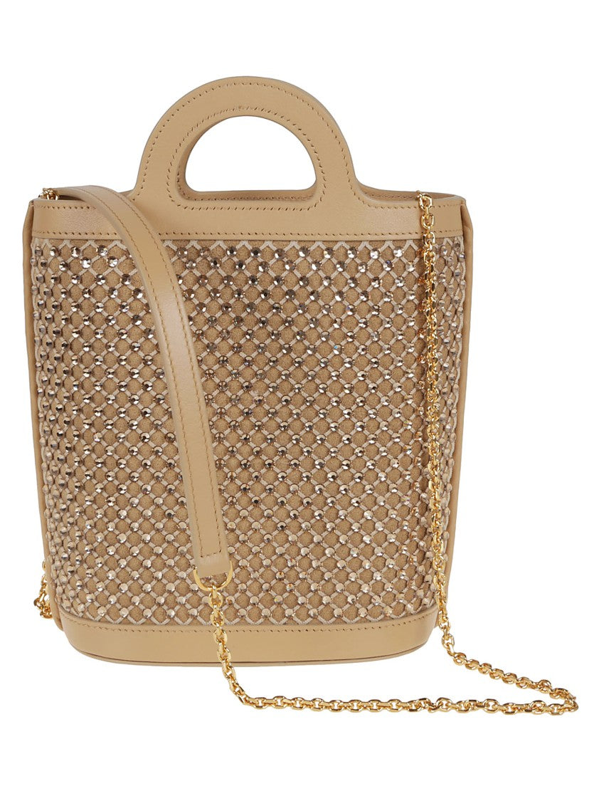 Marni Rhinestone-Embellished Calfskin Mini Bucket Bag