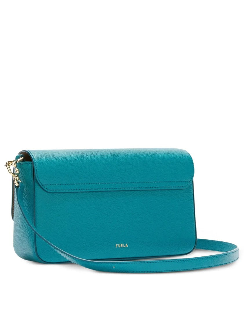 Furla Iride S Rectangular White Leather Shoulder Bag