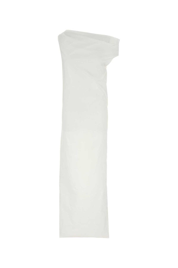 Armarium White Stretch Poplin Tiche One-Shoulder Dress