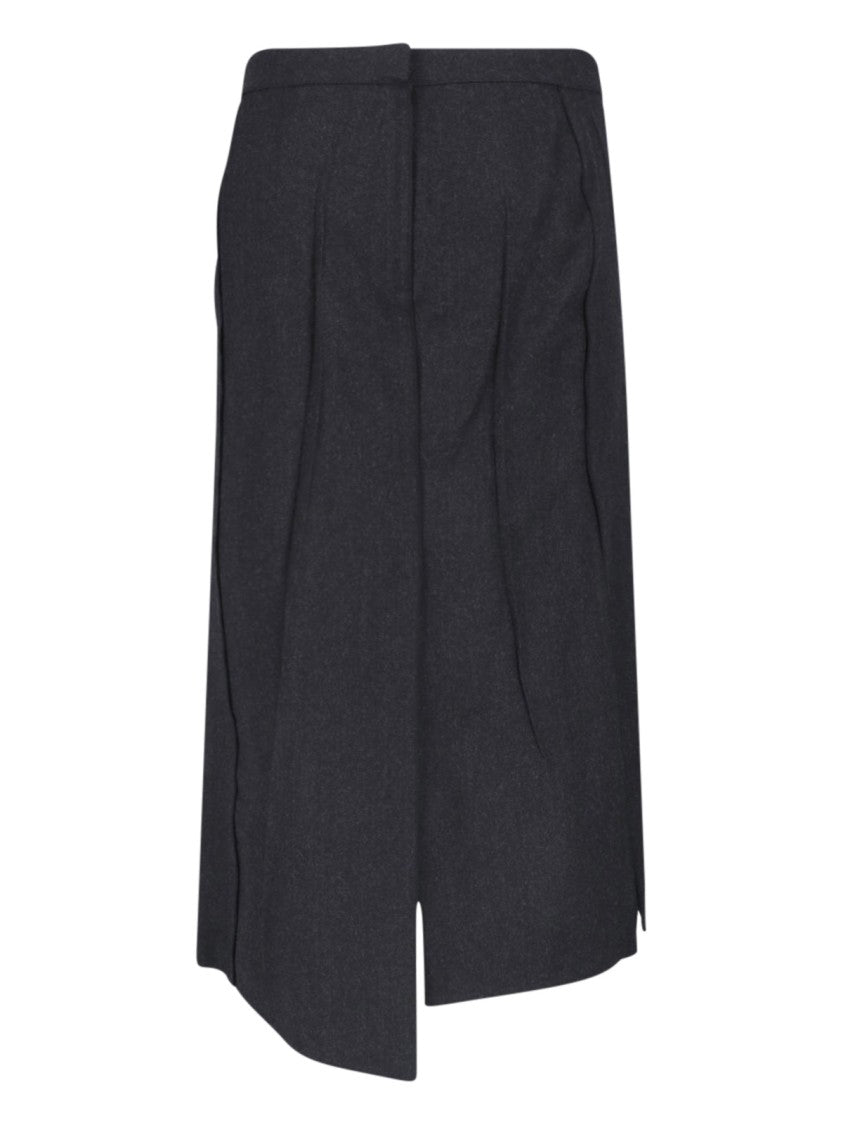 Victoria Beckham Asymmetrical Black Skirt With Subtle Texture