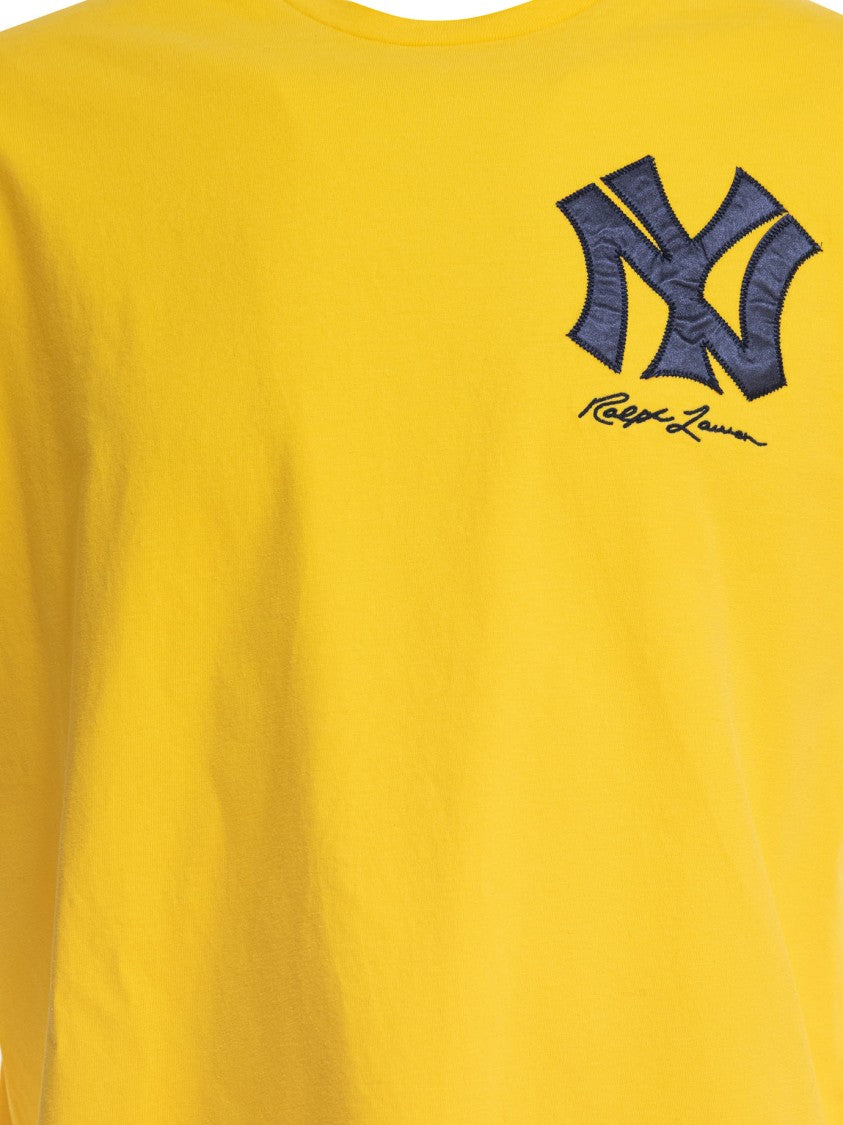 Polo Ralph Lauren Relaxed Fit Yellow Yankees T-Shirt With Embroidered Logo