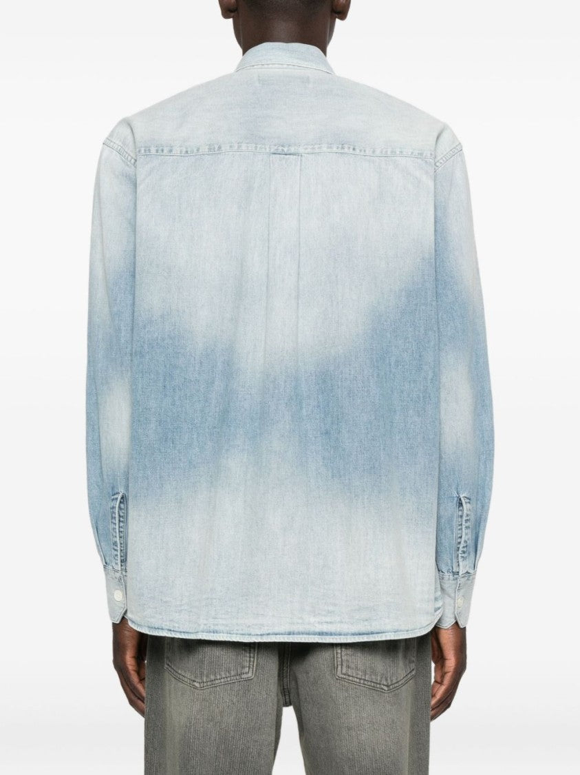 Our Legacy Washed Denim Casual Shirt With Point Collar