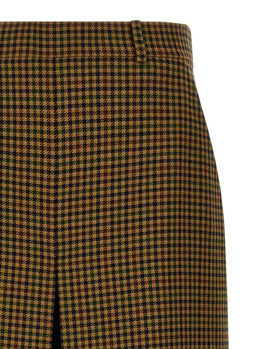 Saint Laurent Pied De Poule Houndstooth Trouser Skirt