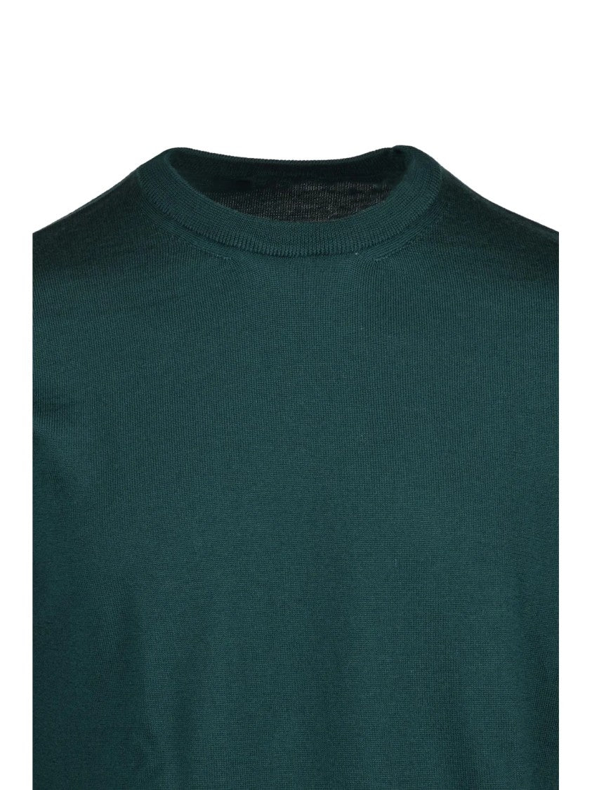 Baturo Baturo Merino Wool Crew Neck Sweater With Ribbed Details