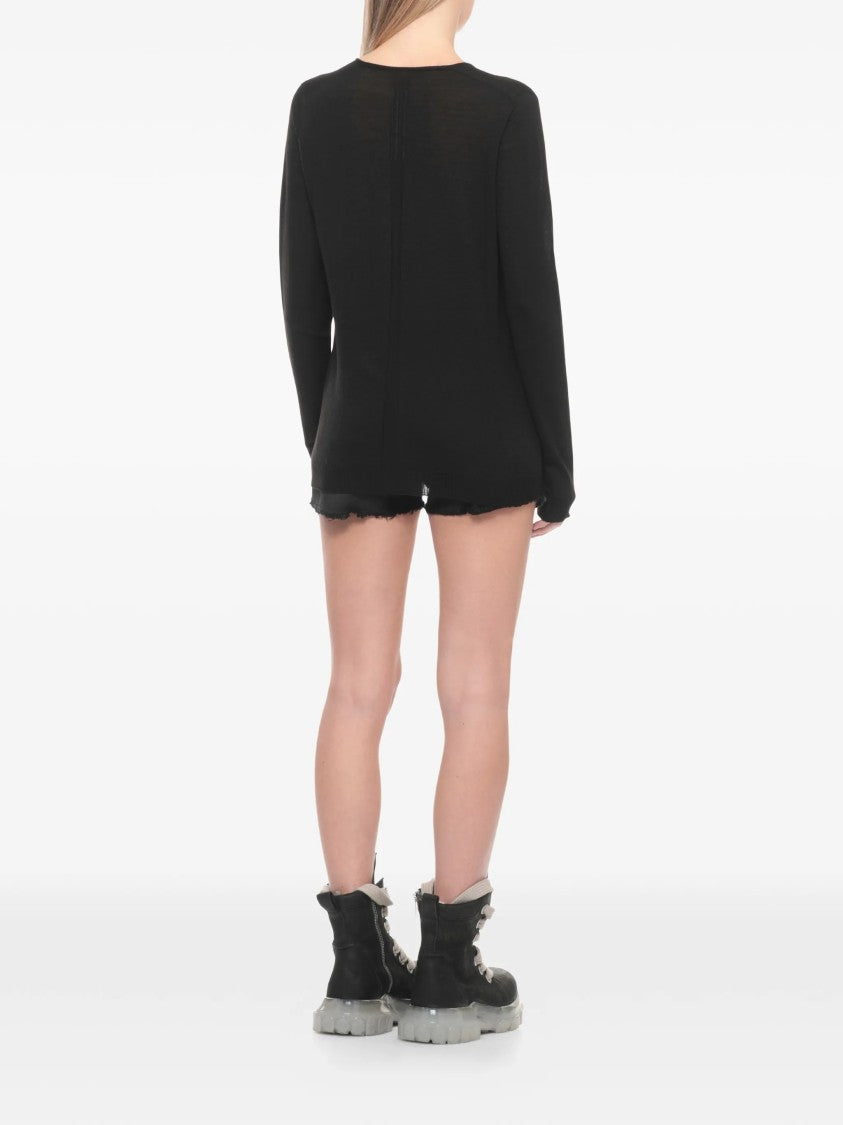Rick Owens Black V Neck Fitted Top