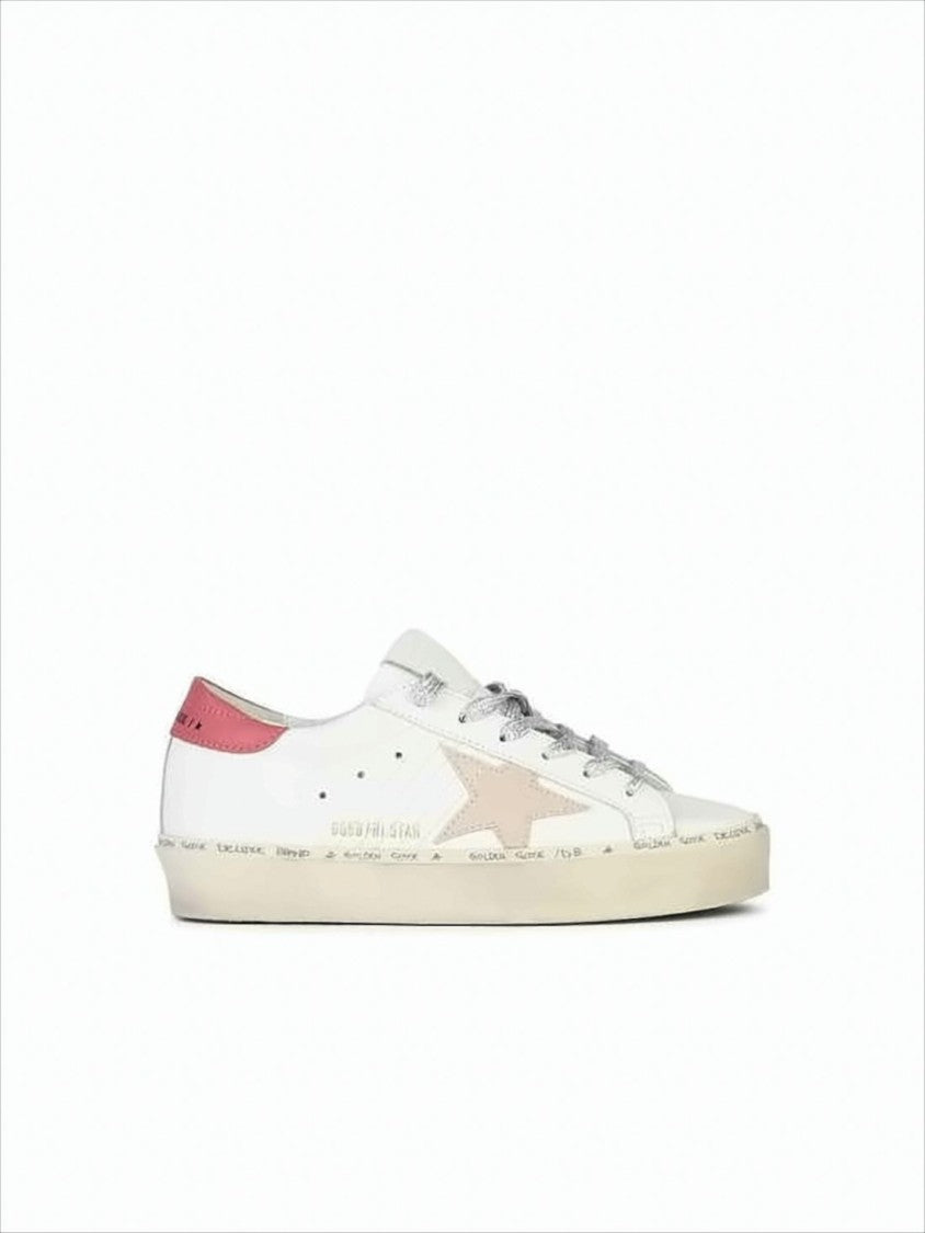 Golden Goose Low-Top Sneakers With Beige Star And Distressed Finish