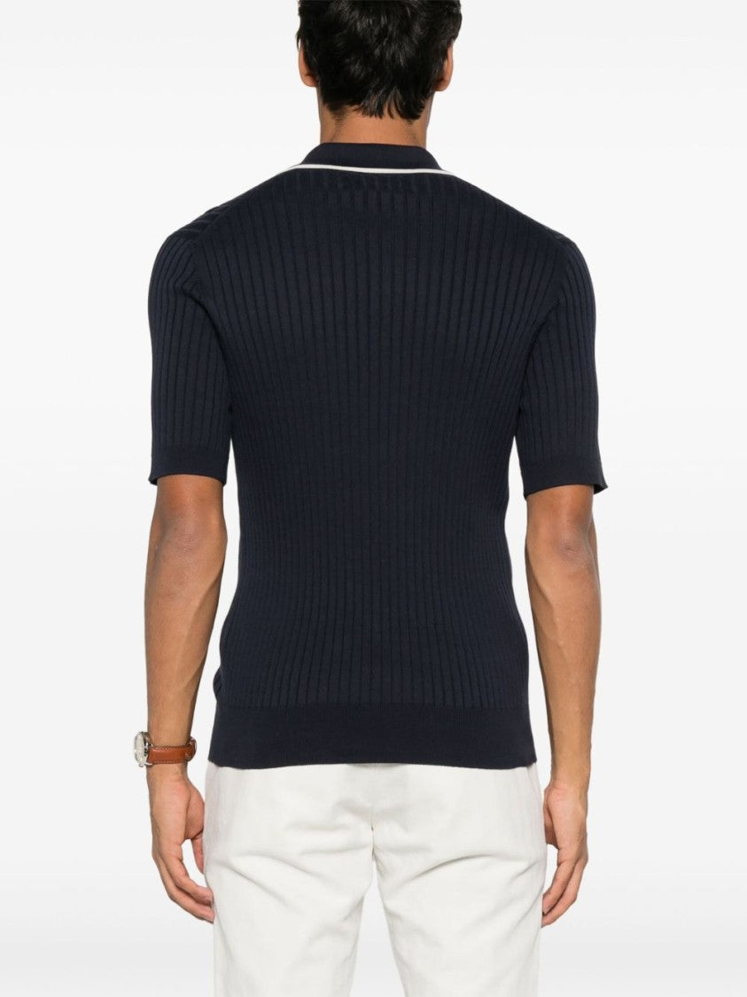 Brunello Cucinelli Navy Blue Polo