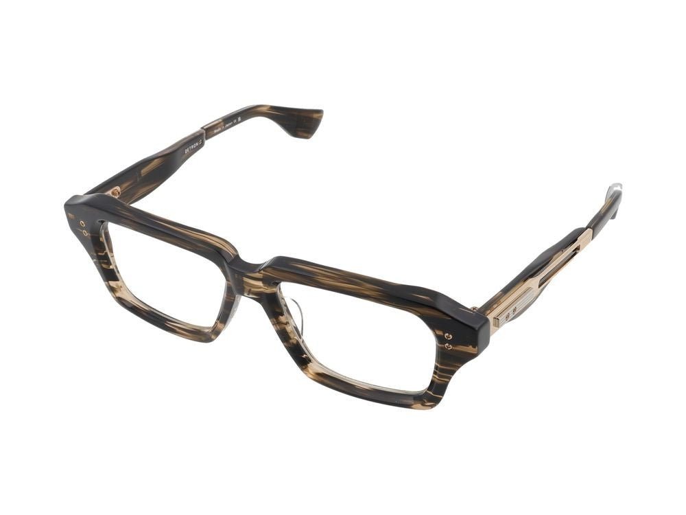 Dita Burnt Timber White Gold Square Frame Optical Glasses