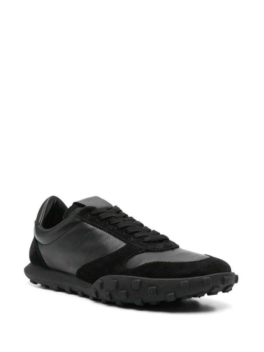 Jil Sander Black Leather Sneakers With Suede Inserts