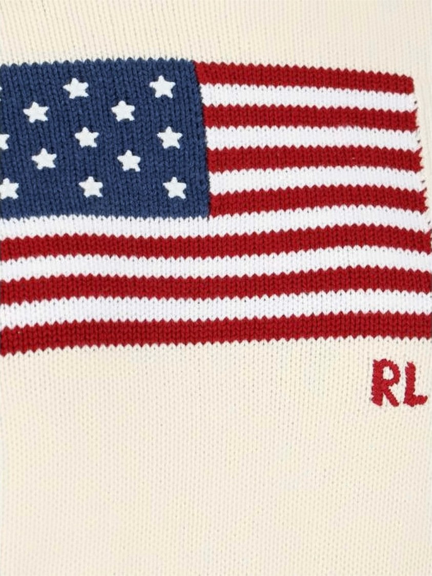 Polo Ralph Lauren Iconic Flag Sweater With Ribbed Detailing