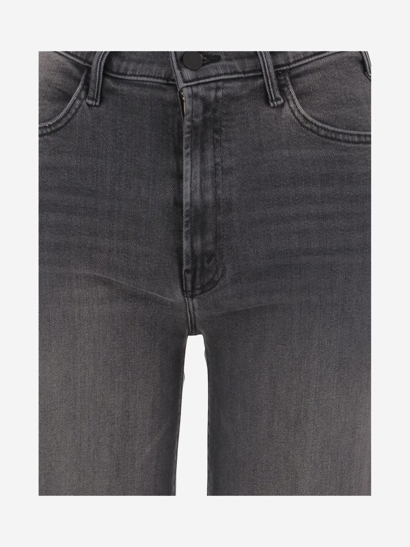 Mother Wide Fit Stretch Cotton Blend Jeans With Classic Five-Pocket Design