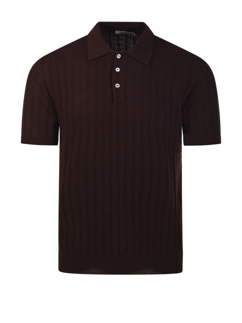 Altea Textured Ribbed Polo Sweater