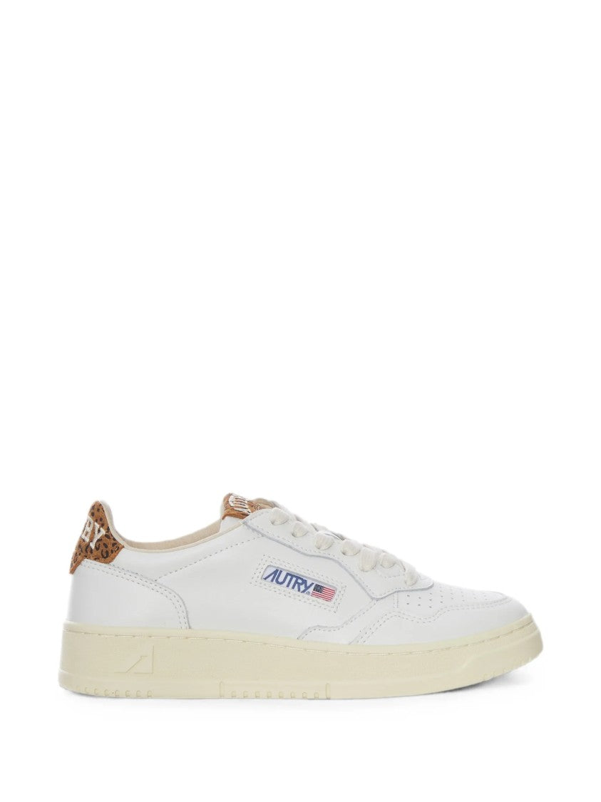 Autry Medalist Low Wom Leopard Print Leather Sneakers