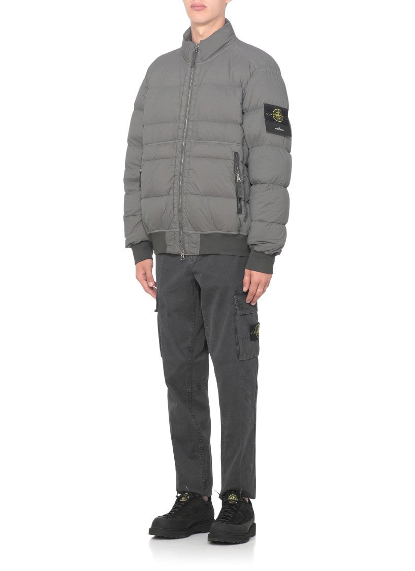 Stone Island Quilted Grey Stone Island Bomber Jacket