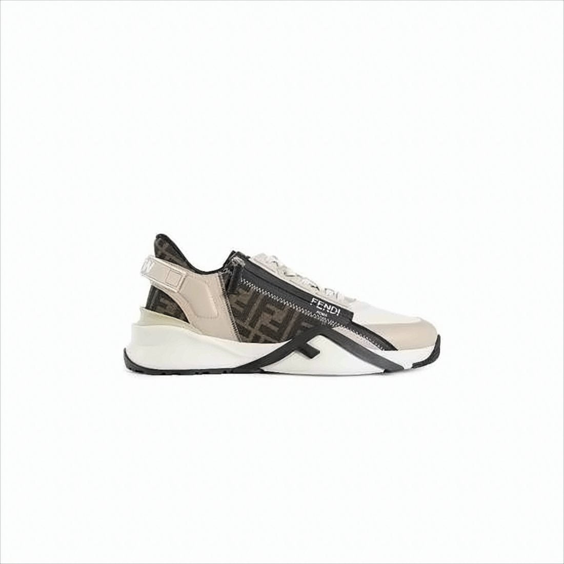 Fendi Sleek Neutrals Sneakers With Signature Monogram Design