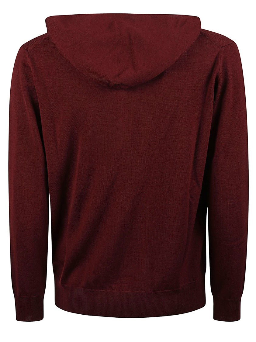 Altea Minimalist Full-Zip Hooded Virgin Wool Sweater