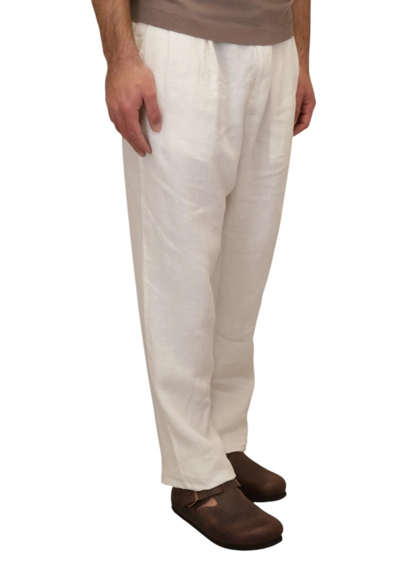 Mc2 Saint Barth White Relaxed Fit Straight Leg Pants