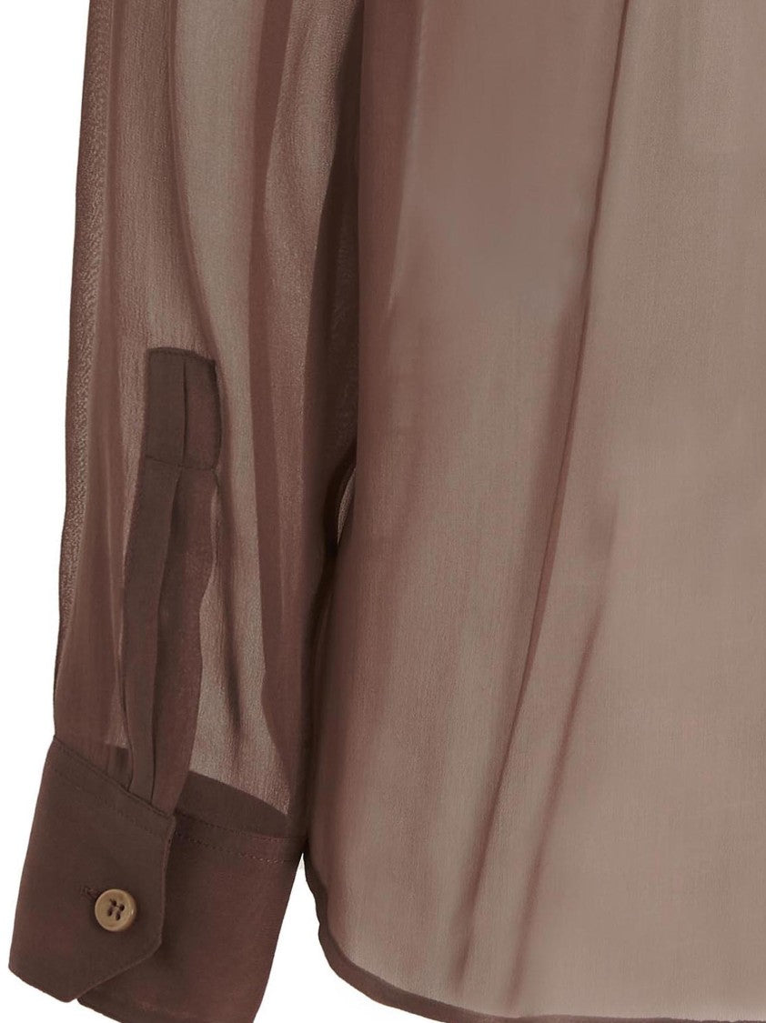 Saint Laurent Transparent Crêpe Shirt