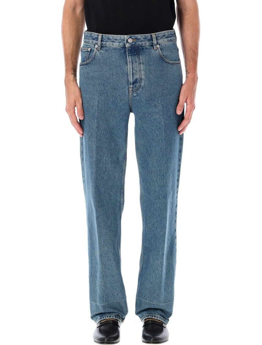 Valentino Garavani Contemporary Straight-Cut Blue Denim Jeans