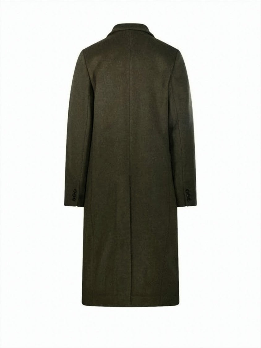 Our Legacy Textured Wool Blend Coat With Structured Lapel