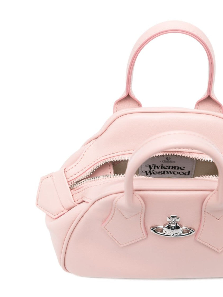 Vivienne Westwood Structured Handbag With Detachable Shoulder Strap And Silver Emblem