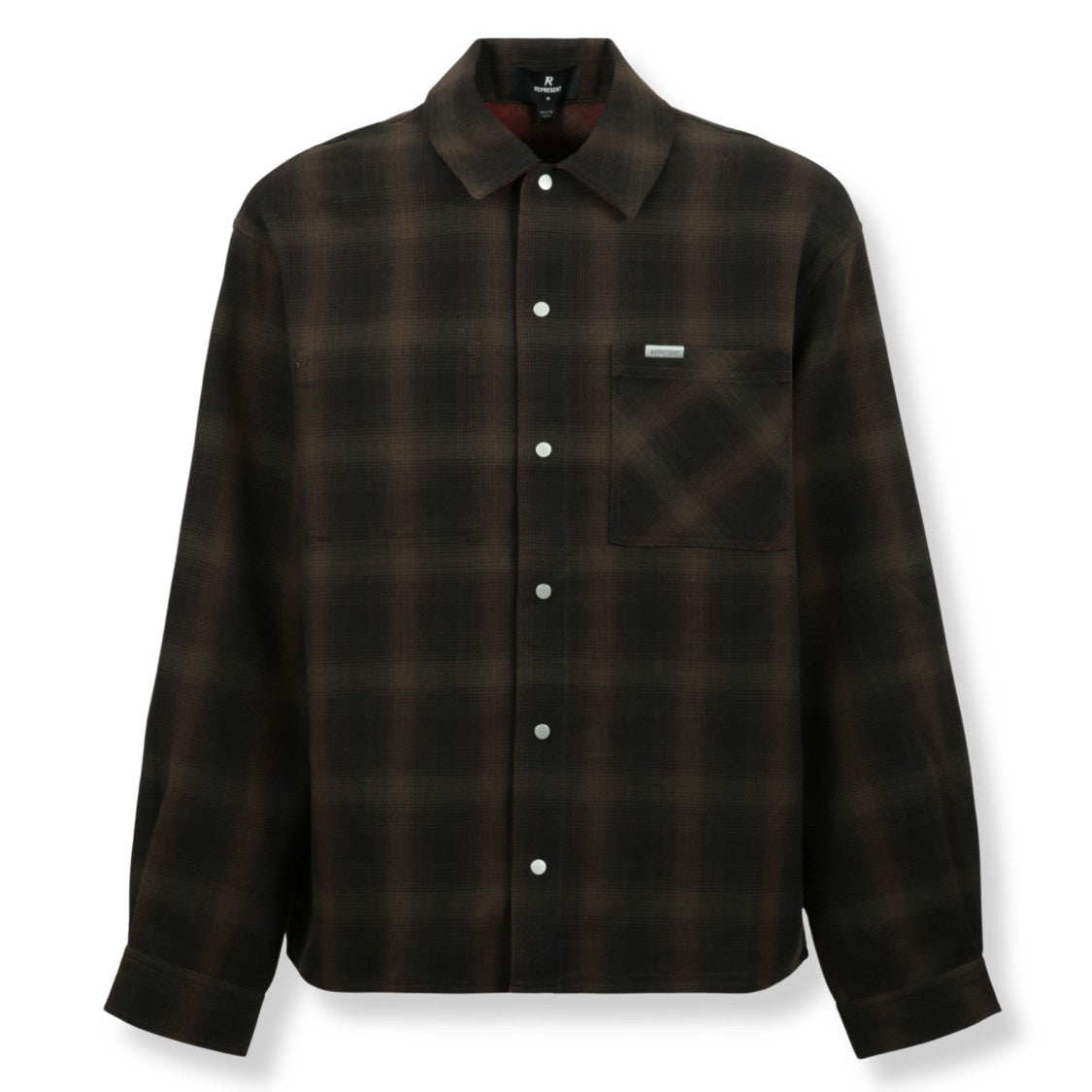 Represent Relaxed Fit Plaid Shirt With Classic Collar