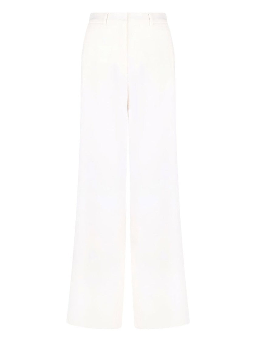 Max Mara Ivory White Cady Wide-Leg Trousers