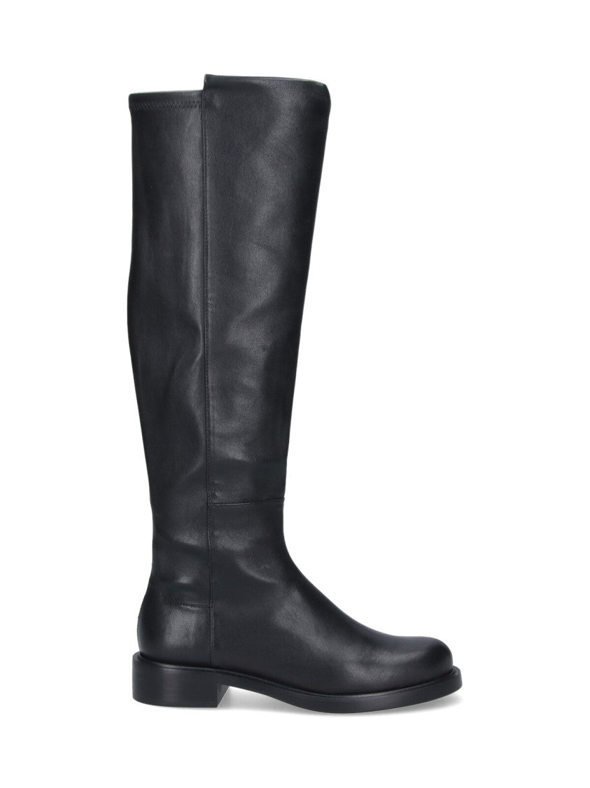 Stuart Weitzman Mid-Calf Boots With Smooth Finish And Rounded Toe