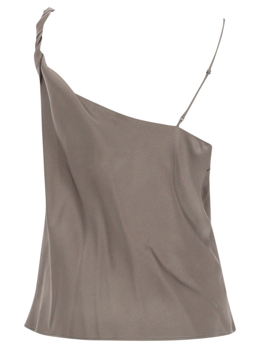 Alysi Neutrals One Shoulder Asymmetrical Top