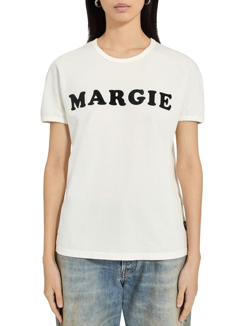 Mm6 By Maison Margiela Short-Sleeve Relaxed Fit T-Shirt With Bold Lettering