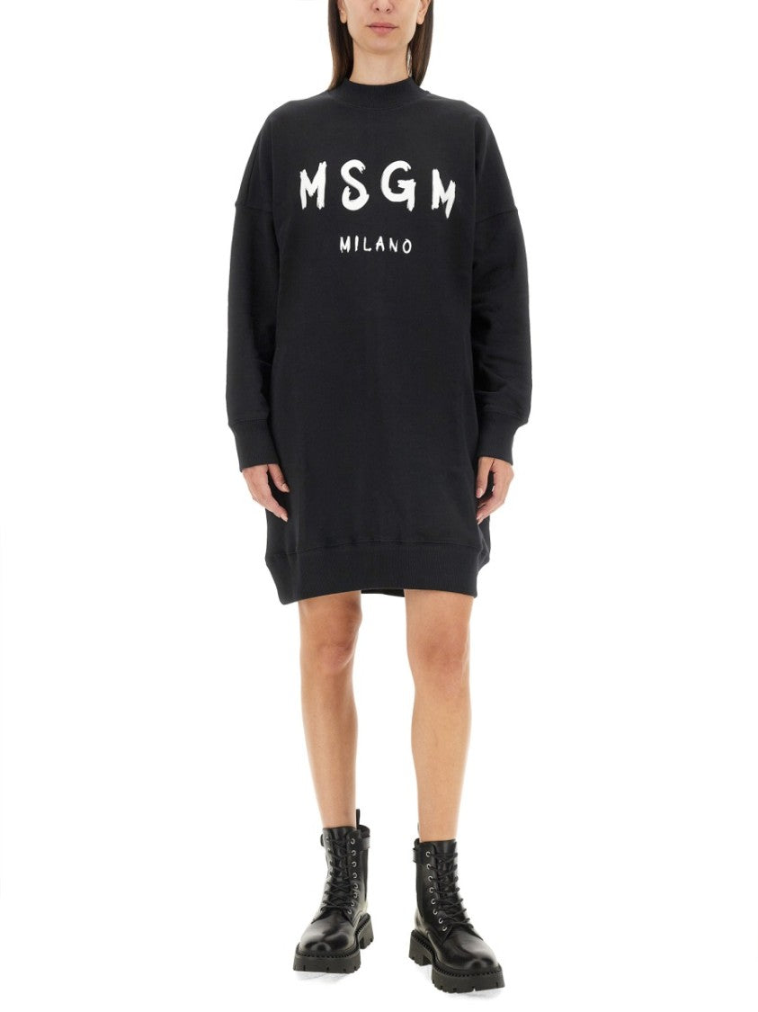 Msgm Brushed Logo Dress