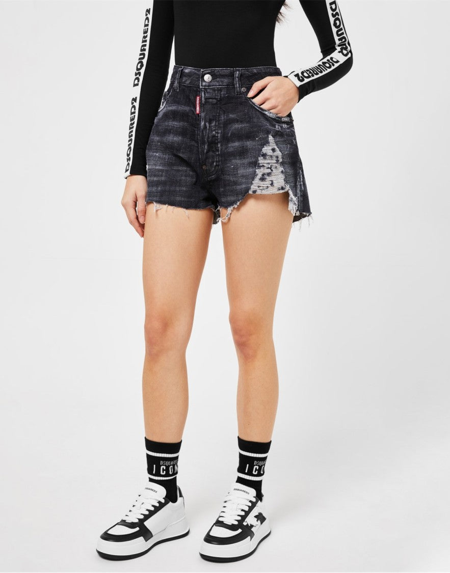 Dsquared2 Raw Cut Baggy Denim Shorts