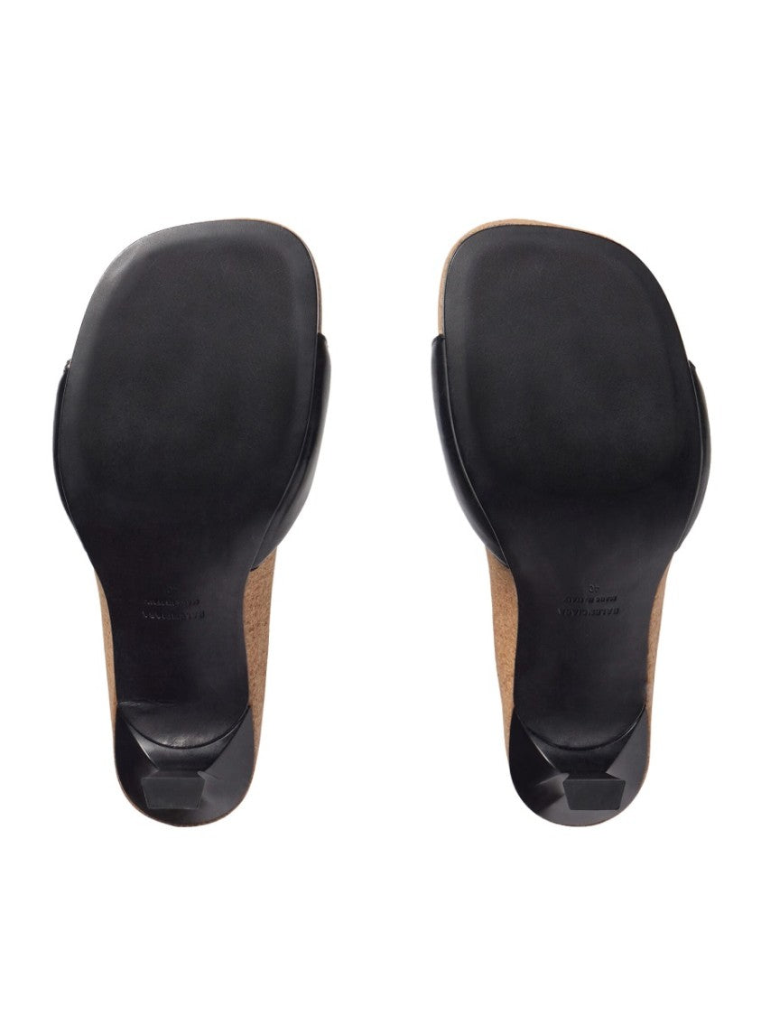 Balenciaga Scholl Cork Footbed Calfskin Sandals