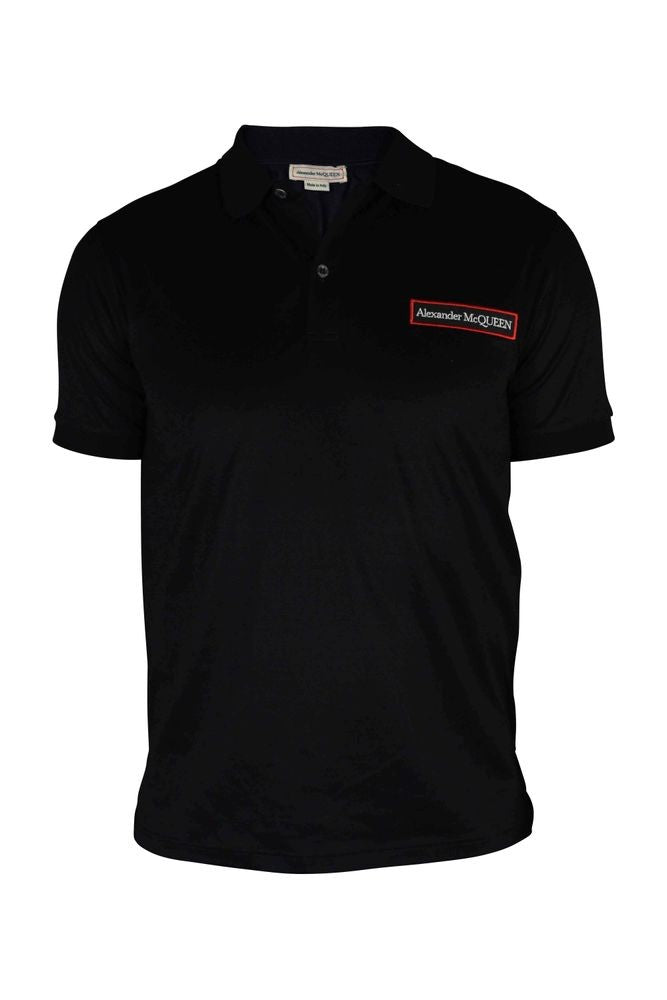 Alexander Mcqueen Tailored Black Cotton Polo Shirt