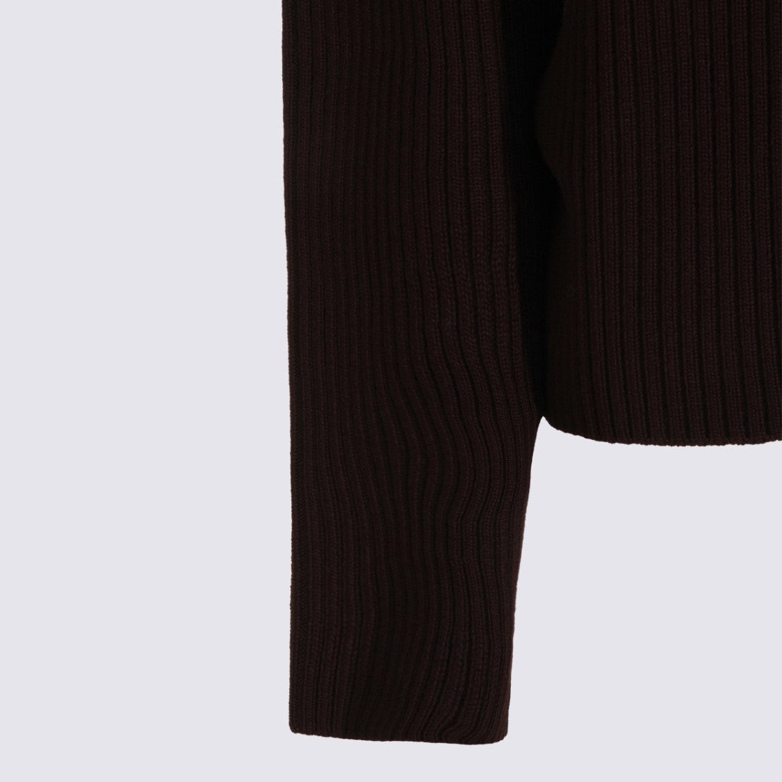 Courrèges Ribbed Knit Sweater With Half-Zip And Cropped Hem