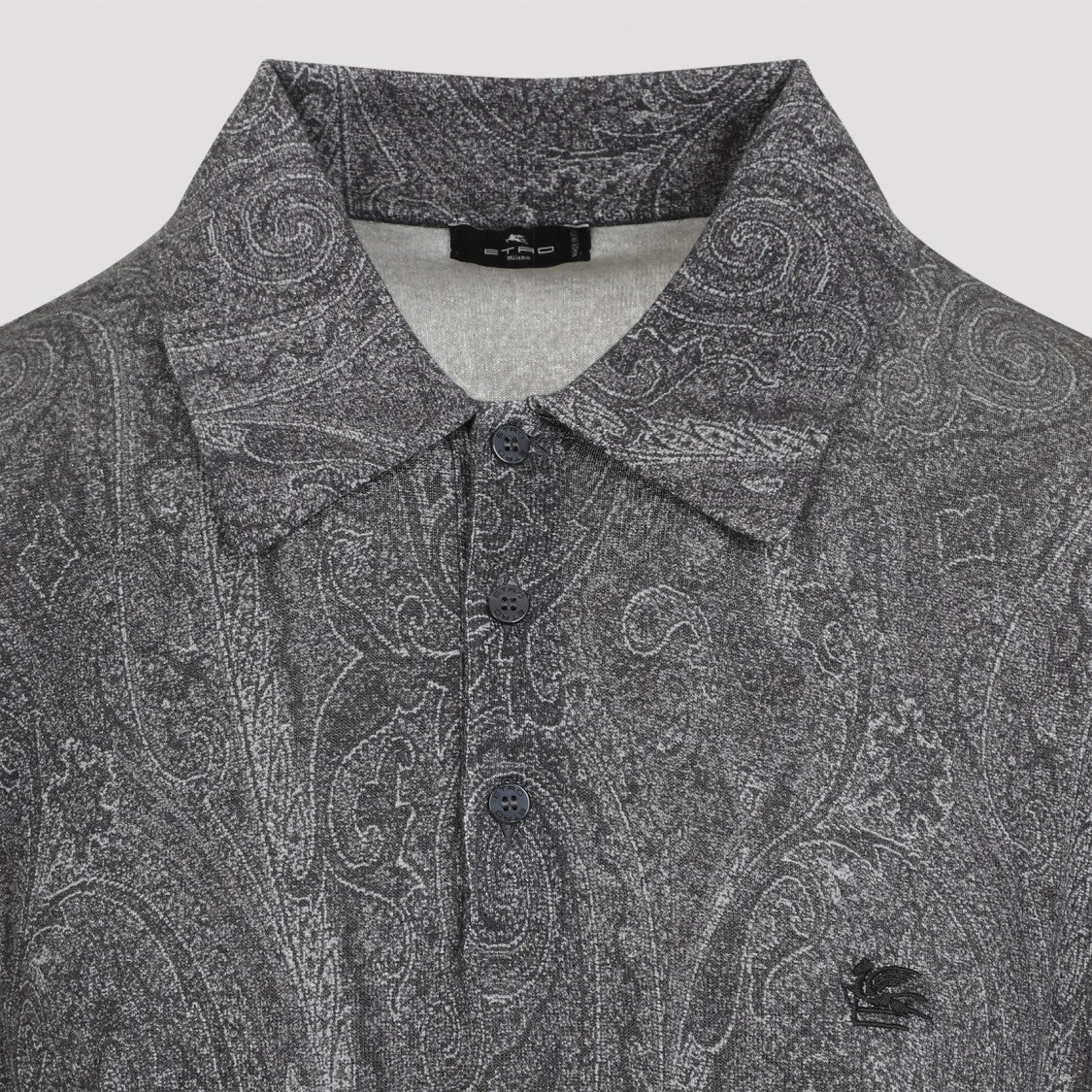 Etro Grey Silk Knitted Polo