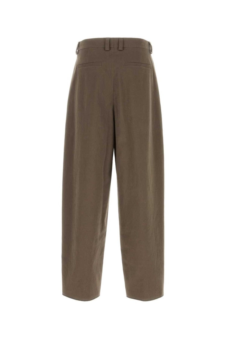 Salvatore Ferragamo Mud Stretch Cotton Wide-Leg Pant