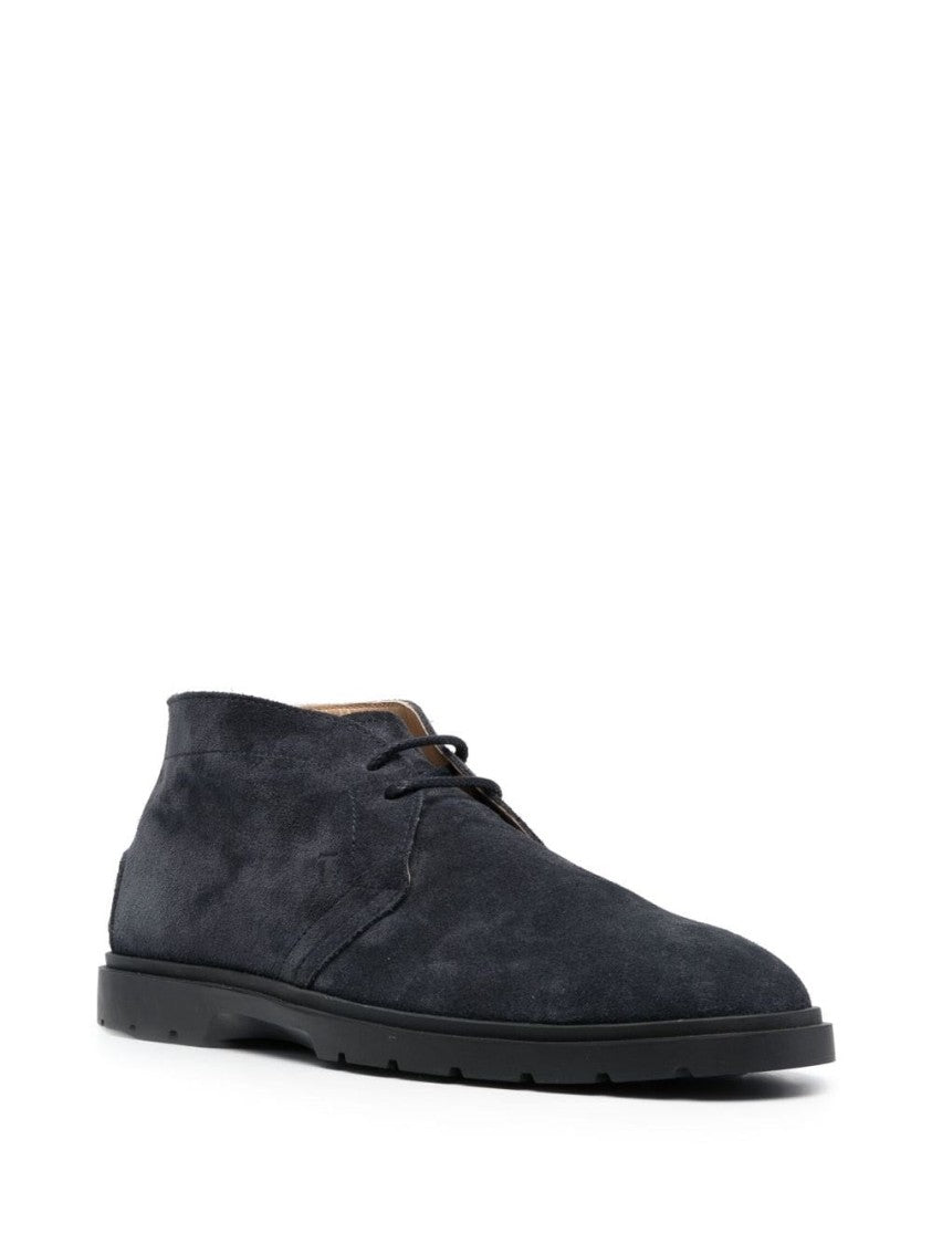Tod's Blue Minimalist Leather-Lined Leather Ankle Boots