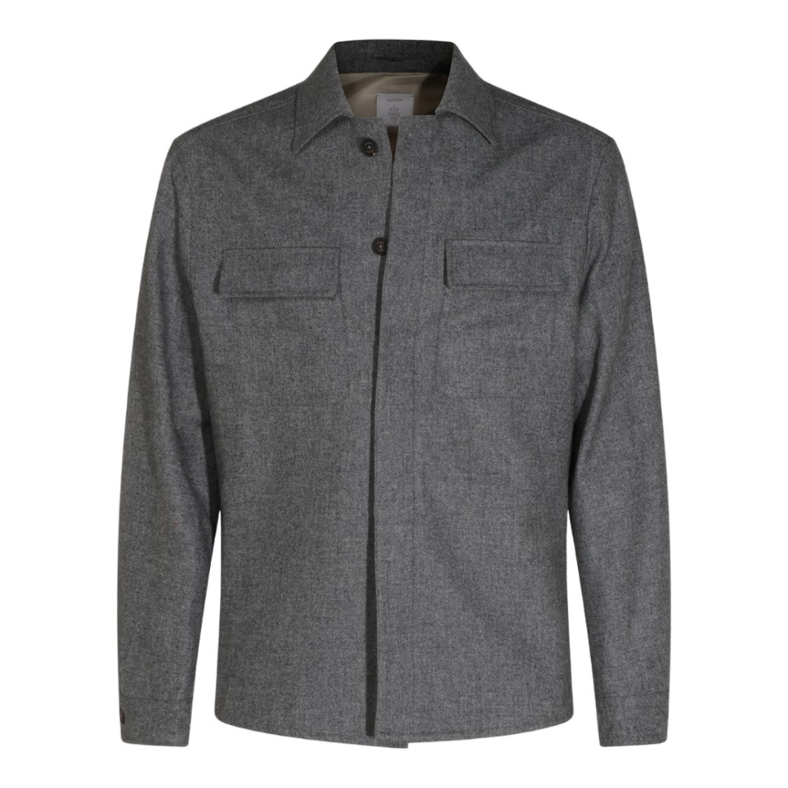 Eleventy Medium Grey Minimalist Jacket With Classic Collar