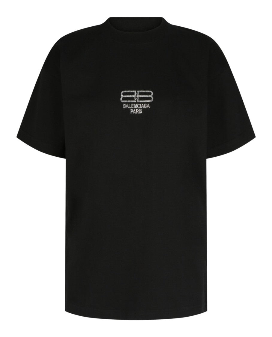 Balenciaga Bb Paris Rhinestone T-Shirt