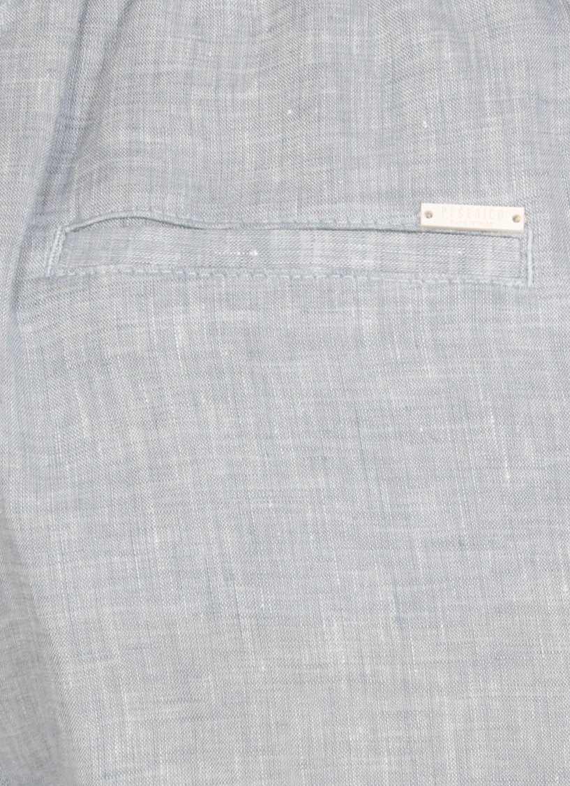 Peserico Light Blue Linen Trousers