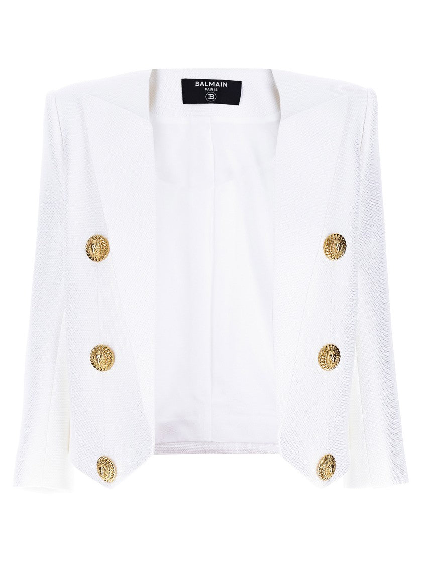 Balmain Viscose Blazer With Padded Shoulders